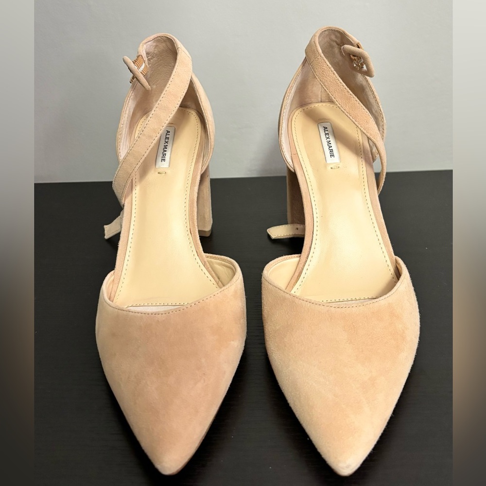 Nude Pointed Ankle Strap Heel Alex Marie US Size 9 with 3” heel
